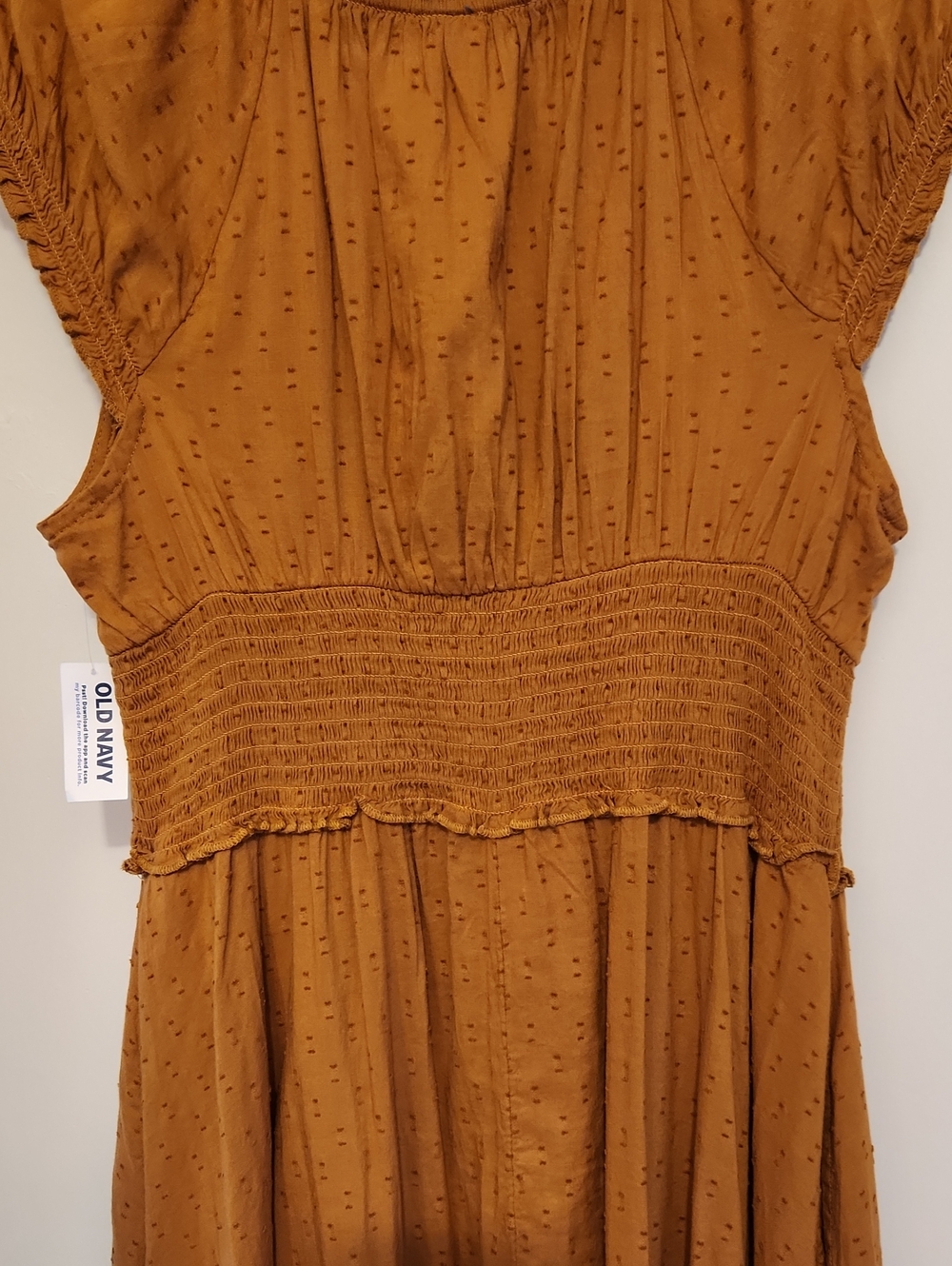 NWT Old Navy Rust Brown Maxi Dress with Smocked Waist and Ruffle Hem - Picture 9 of 10